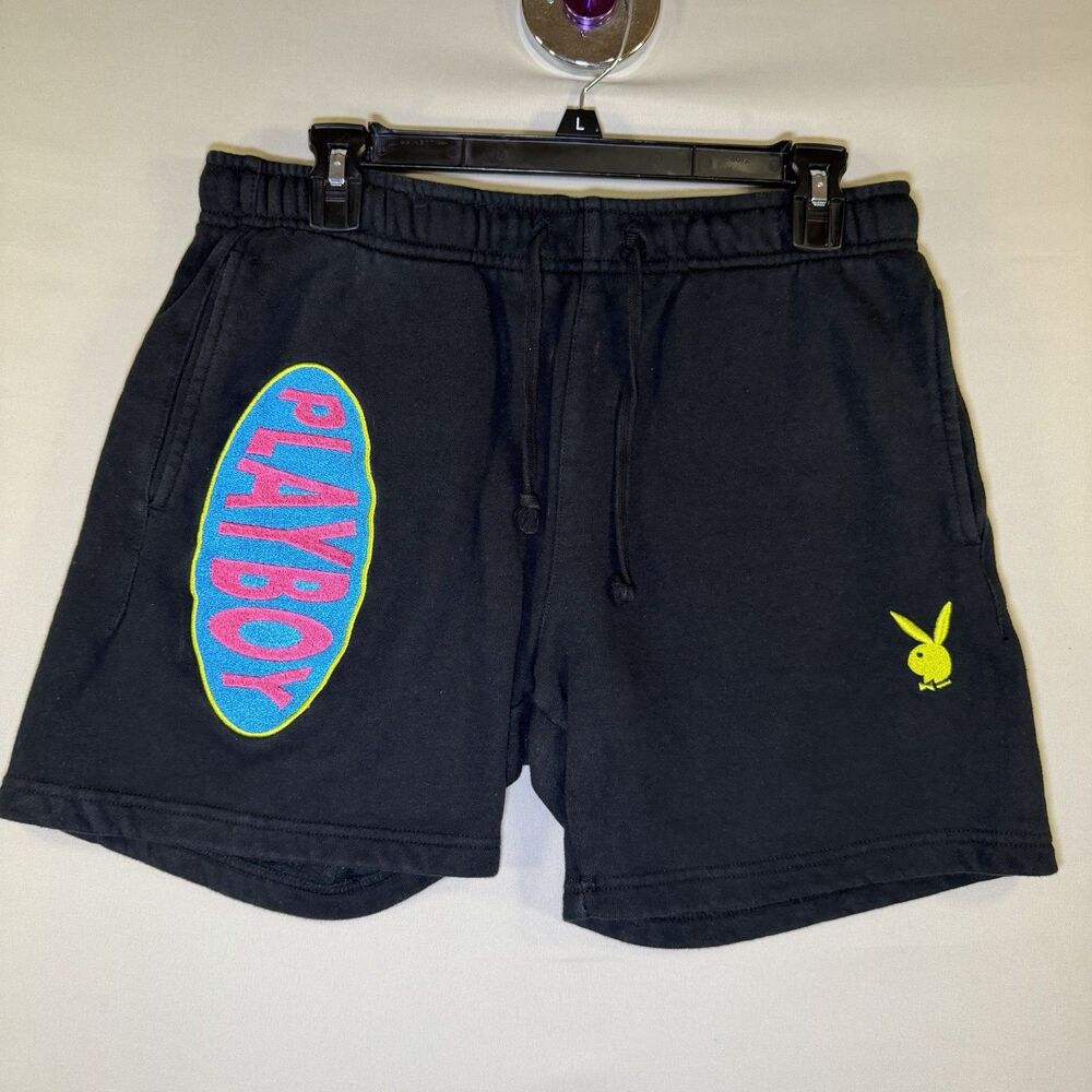 Playboy By PacSun Black Playboy Bunny Logo Sweat Shorts Women’s Size M Medium